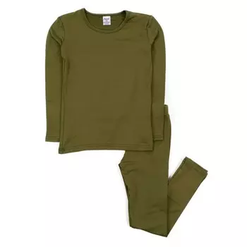 Детские двухсекционные термопижамы в стиле бохо, оливковый