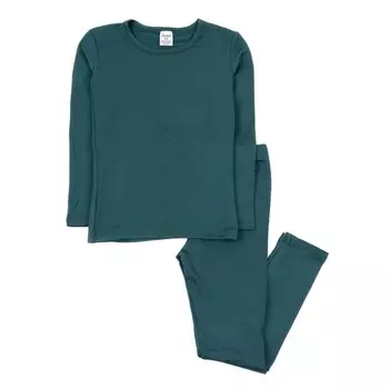 Детские двухсекционные термопижамы в стиле бохо, сплошной цвет Leveret, цвет Uniform Green