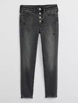 Детские джеггинсы на пуговицах Gap, черный