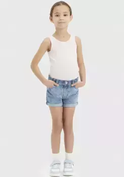 Детские джинсовые шорты Levi's "LVG MINI MOM SHORT W/ ROLL CUF", для ДЕВОЧЕК Levi'S Kids, цвет Vibe Check