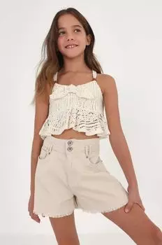 Детские джинсовые шорты Mayoral, бежевый