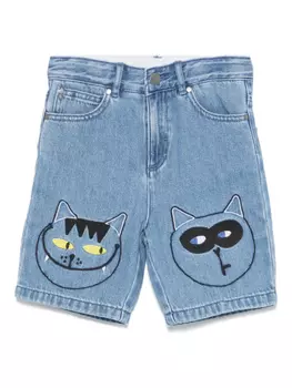 Детские джинсовые шорты с вышивкой Stella McCartney Stella McCartney Kids, синий