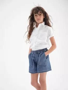 Детские джинсовые шорты в стиле милитари Gap, синий