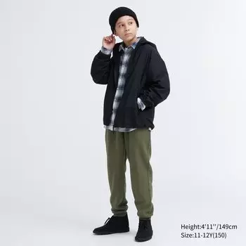 Детские джоггеры на ворсовой подкладке Uniqlo, оливковый