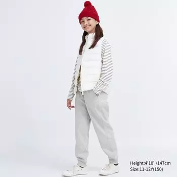 Детские джоггеры на ворсовой подкладке Uniqlo, светло-серый