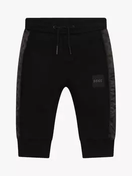Детские джоггеры с полосками по бокам HUGO BOSS, черный