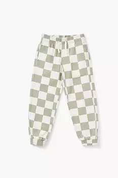 Детские джоггеры в клетку Forever 21, шалфей