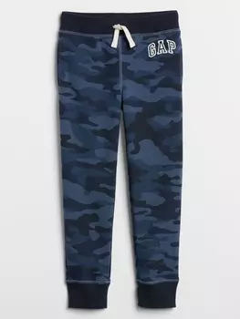 Детские флисовые спортивные штаны с логотипом в армейском стиле. Gap, синий