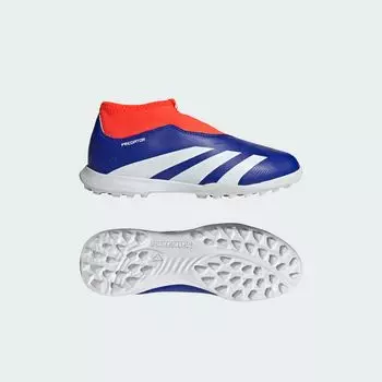 Детские футбольные бутсы без шнурков Predator League Adidas, цвет Lucid Blue/Cloud White/Solar Red