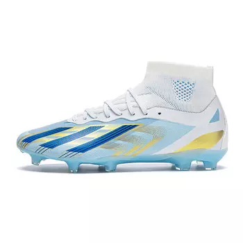 Детские футбольные бутсы для школьников средней высоты Dtutu, цвет 2281 Silver Black Moon Broken Spike