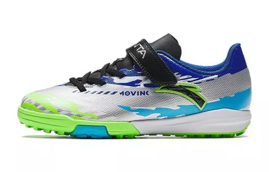 Детские футбольные бутсы GS Low-top Silver/Green/Blue Anta Kids