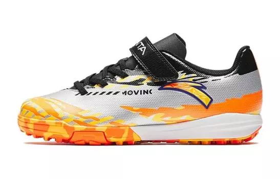 Детские футбольные бутсы GS Low-top Silver/флуоресцентные Mango Yellow/черные Anta Kids, черный