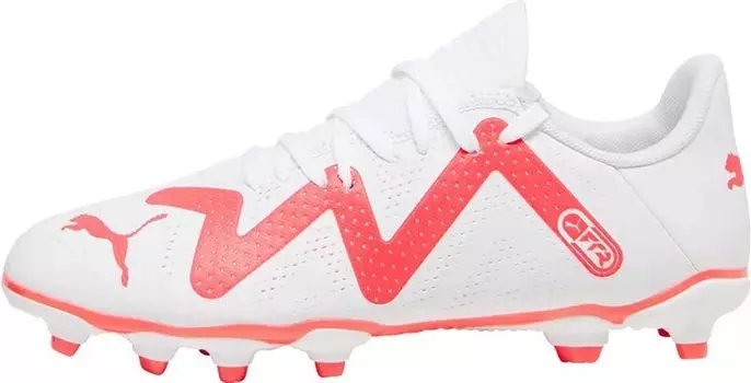 Детские футбольные бутсы Puma Future Play FG, белый/красный