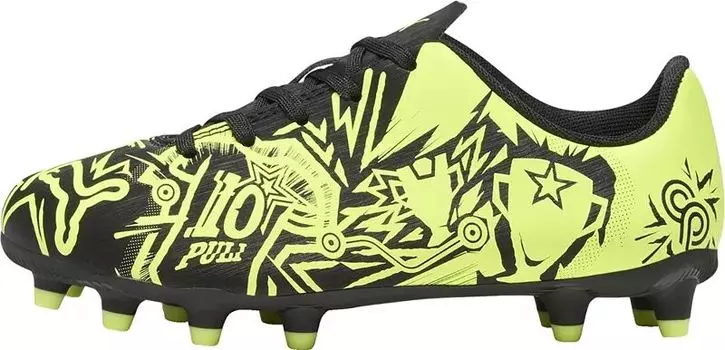 Детские футбольные бутсы Puma x PULISIC Tacto II FG, черный/зеленый