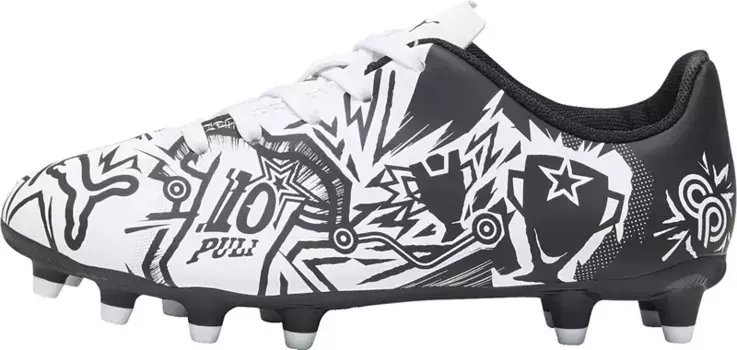 Детские футбольные бутсы PUMA x PULISIC Touch II FG, белый/черный