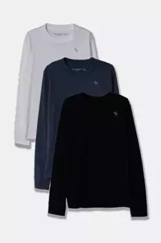 Детские футболки с длинными рукавами, 3 упаковки Abercrombie & Fitch, мультиколор