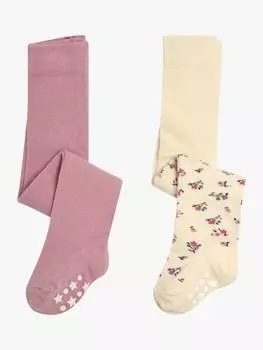 Детские хлопчатобумажные колготки JoJo Maman Bb, розовый/разноцветный