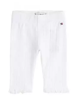 Детские хлопчатобумажные леггинсы pointelle Tommy Hilfiger, белый