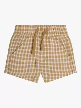 Детские хлопчатобумажные шорты в клетку с текстурой JoJo Maman Bb, коричневый
