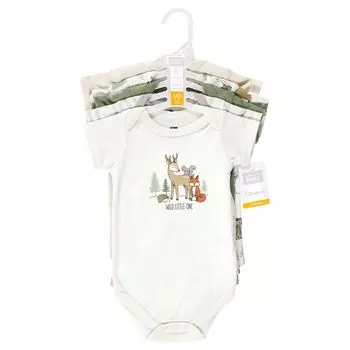 Детские хлопковые боди унисекс Hudson Baby, 5 шт. в упаковке с изображением лесных животных Hudson Baby