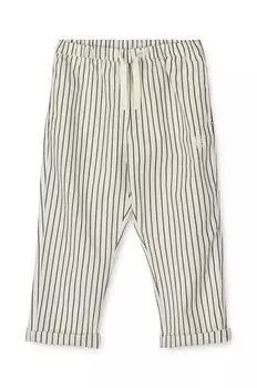 Детские хлопковые брюки Liewood, зеленый