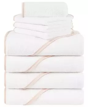 Детские хлопковые детские капюшоны из турецкого хлопка, 8 шт. Набор банных полотенец American Soft Linen, розовый