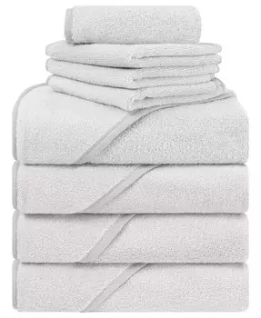 Детские хлопковые детские капюшоны из турецкого хлопка, 8 шт. Набор банных полотенец American Soft Linen, серый