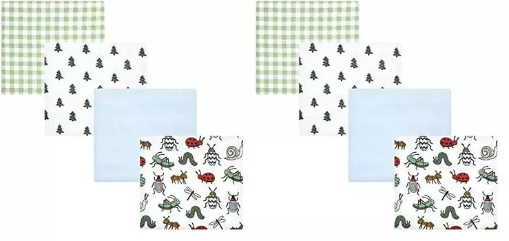 Детские хлопковые фланелевые одеяла унисекс Hudson Baby, жуки, один размер (2 шт. в упаковке), Bugs