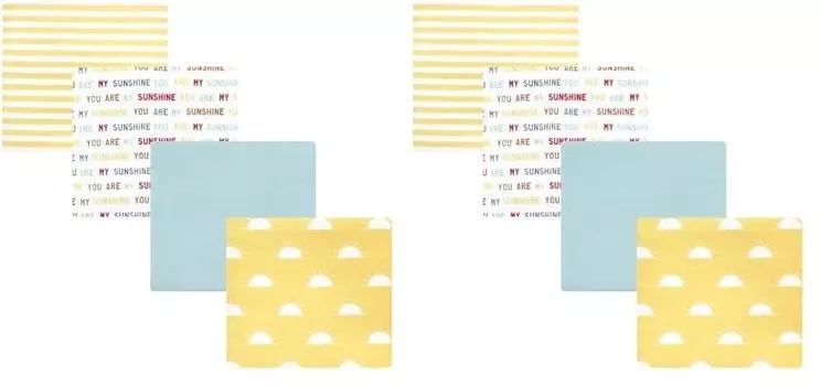 Детские хлопковые фланелевые одеяла унисекс Hudson Baby, My Sunshine, один размер (2 шт. в упаковке), My Sunshine