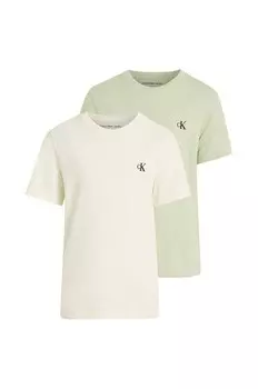 Детские хлопковые футболки, 2 пары Calvin Klein Jeans, зеленый