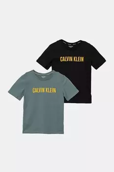 Детские хлопковые футболки Calvin Klein Underwear, 2 шт, черный