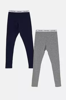 Детские хлопковые леггинсы Calvin Klein Underwear, 2 шт, серый