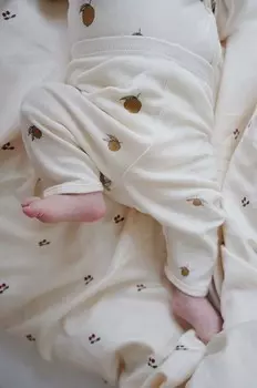 Детские хлопковые леггинсы Konges Sljd, желтый