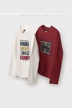 Детские хлопковые лонгсливы Mayoral, 2 шт, красный