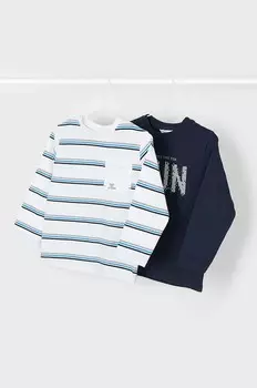 Детские хлопковые лонгсливы Mayoral, 2 шт, темно-синий