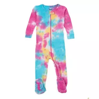 Детские хлопковые пижамы Tie Dye для девочек Leveret, цвет Tie Dye Rainbow
