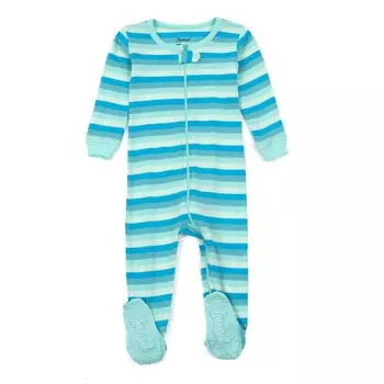 Детские хлопковые пижамы в полоску для мальчиков Leveret, цвет Orca Stripes