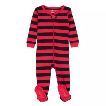 Детские хлопковые пижамы в полоску для мальчиков Leveret, цвет Red & Black