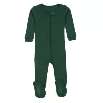 Детские хлопковые пижамы в стиле бохо, однотонные Leveret, цвет Uniform Green