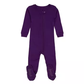 Детские хлопковые пижамы в стиле бохо, однотонные Leveret, цвет Dark Purple