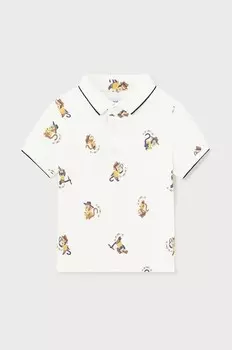 Детские хлопковые рубашки поло Mayoral, бежевый