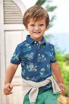 Детские хлопковые рубашки поло Mayoral, синий