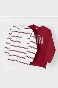 Детские хлопковые рубашки с длинными рукавами, 2 шт. Mayoral, коричневый