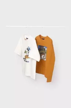 Детские хлопковые рубашки с длинными рукавами, 2 шт. Mayoral, оранжевый