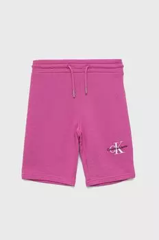 Детские хлопковые шорты Calvin Klein Jeans IG0IG01446.PPYY, розовый