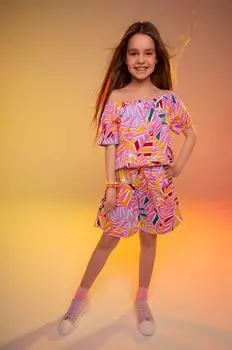 Детские хлопковые шорты Coccodrillo, фиолетовый