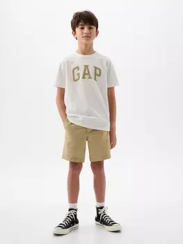 Детские хлопковые шорты Gap, бежевый