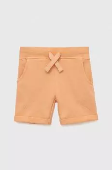 Детские хлопковые шорты Guess, оранжевый