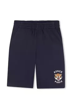 Детские хлопковые шорты Kenzo Kids, темно-синий