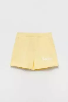 Детские хлопковые шорты Pepe Jeans Rosemery, желтый